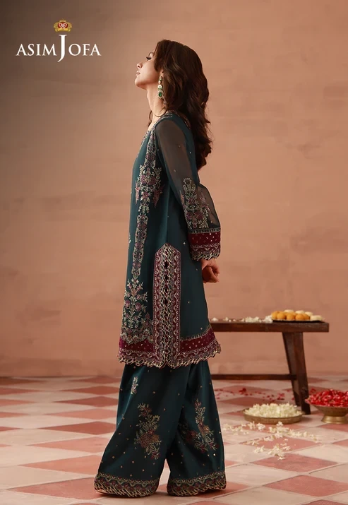AJULFH-05 Embroidered Chiffon 2 Pcs