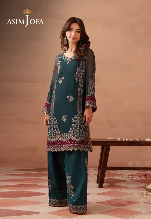 AJULFH-05 Embroidered Chiffon 2 Pcs