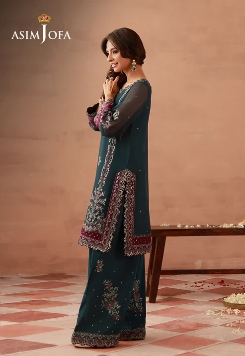AJULFH-05 Embroidered Chiffon 2 Pcs
