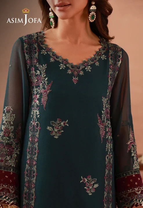 AJULFH-05 Embroidered Chiffon 2 Pcs