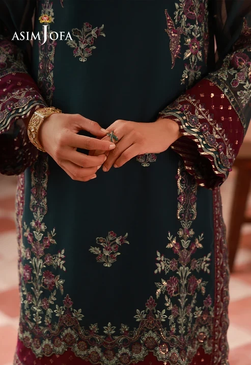 AJULFH-05 Embroidered Chiffon 2 Pcs