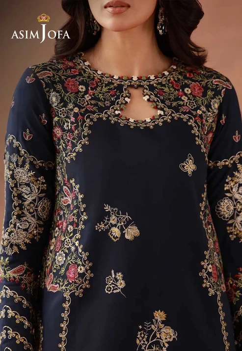 AJULFH-06 Embroidered Twisted Silk 2 Pcs