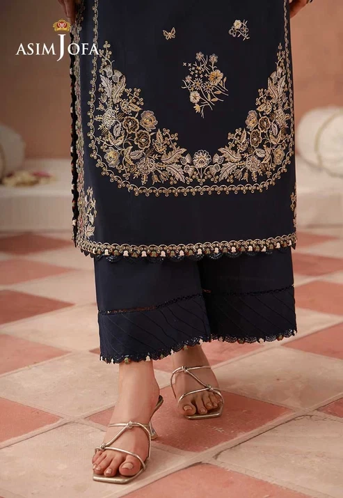 AJULFH-06 Embroidered Twisted Silk 2 Pcs