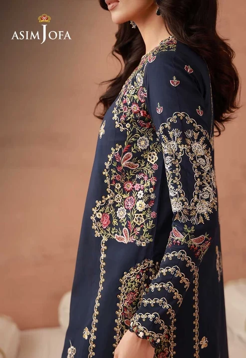 AJULFH-06 Embroidered Twisted Silk 2 Pcs