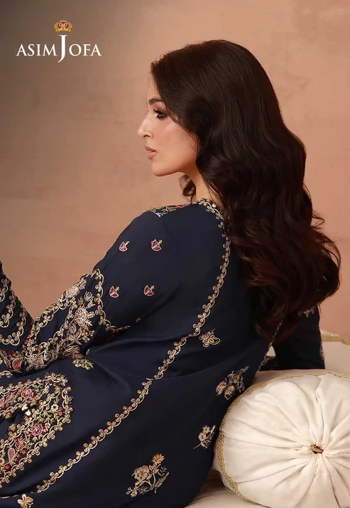 AJULFH-06 Embroidered Twisted Silk 2 Pcs
