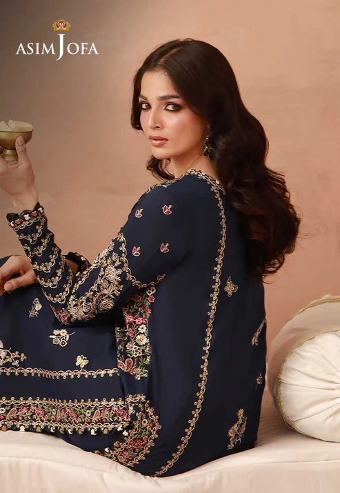 AJULFH-06 Embroidered Twisted Silk 2 Pcs
