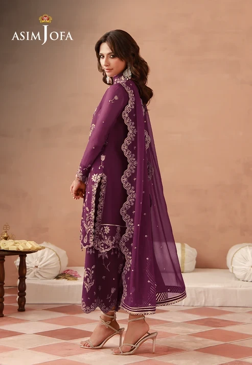 AJULFH-08 Embroidered Chiffon 3 Pcs