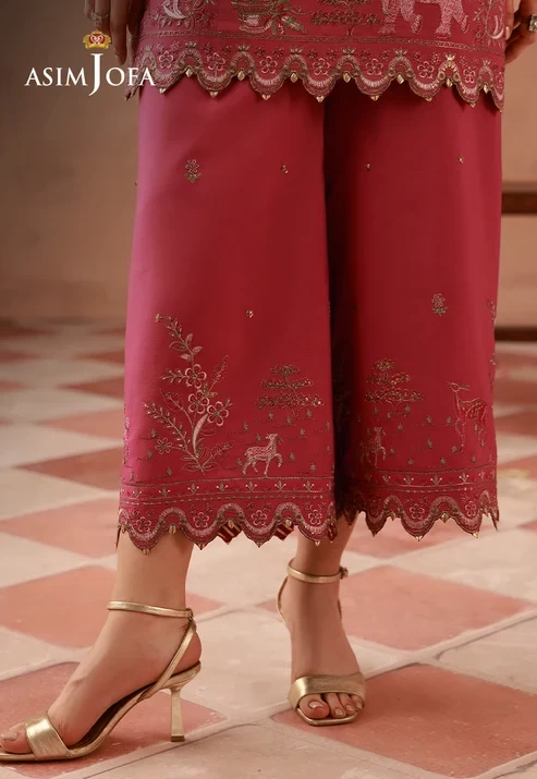 AJULFH-09 Embroidered Twisted Silk 2 Pcs