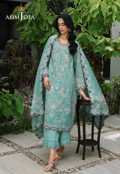 AJULC-09 Embroidered Paper Cotton 3 Pcs