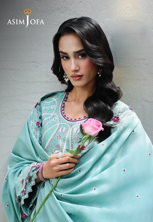 AJULC-09 Embroidered Paper Cotton 3 Pcs