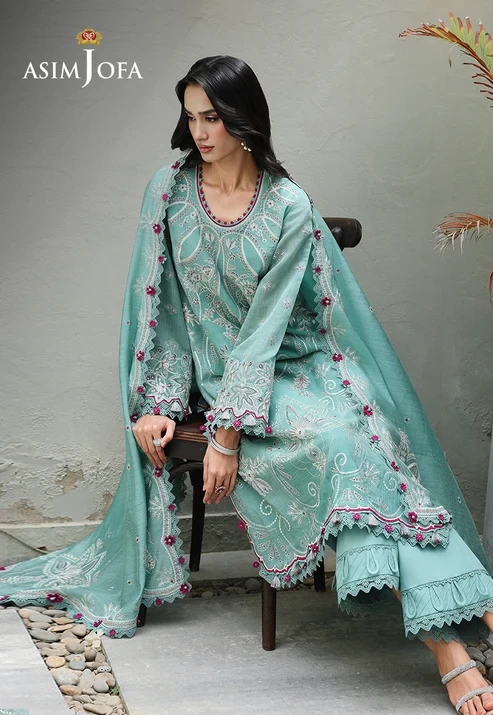 AJULC-09 Embroidered Paper Cotton 3 Pcs