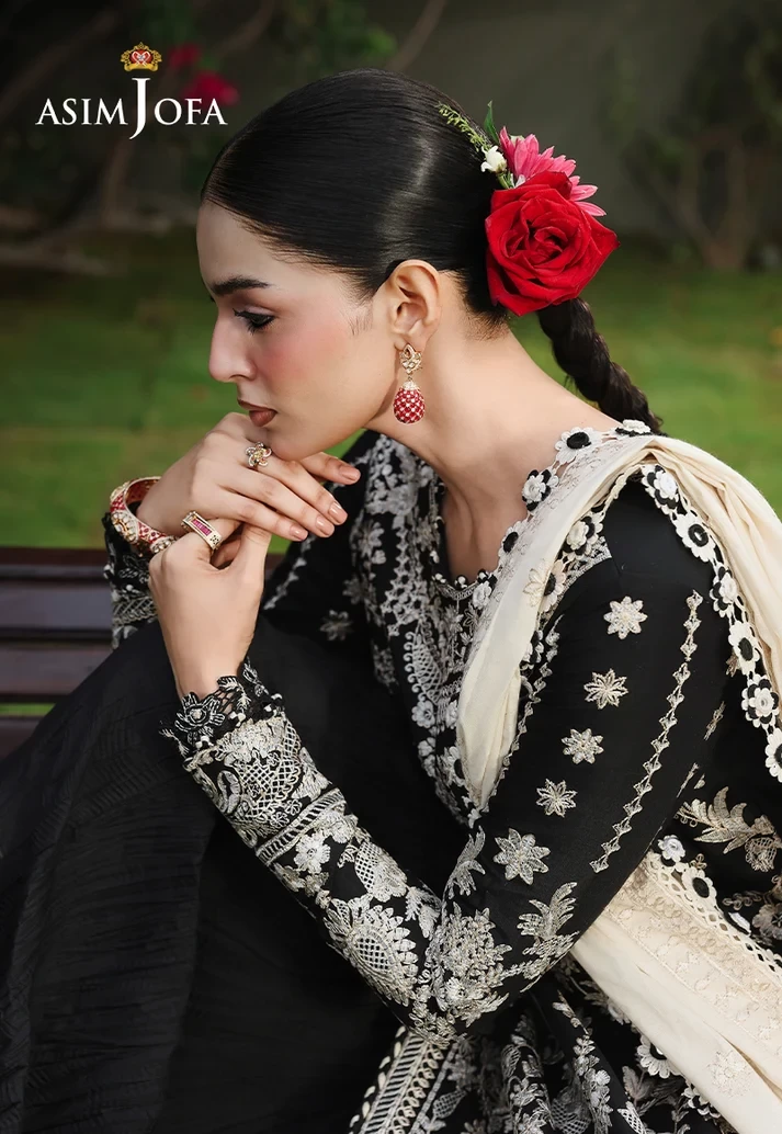 AJULC-01 Embroidered Paper Cotton 3 Pcs