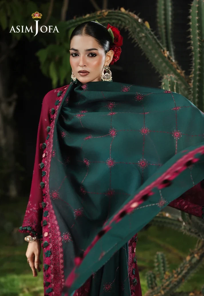 AJULC-04 Embroidered Paper Cotton 3 Pcs