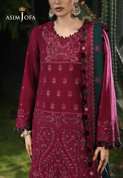AJULC-04 Embroidered Paper Cotton 3 Pcs