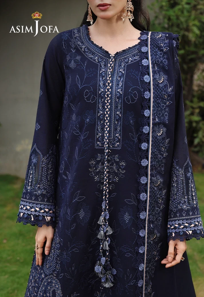 AJULC-07 Embroidered Paper Cotton 3 Pcs