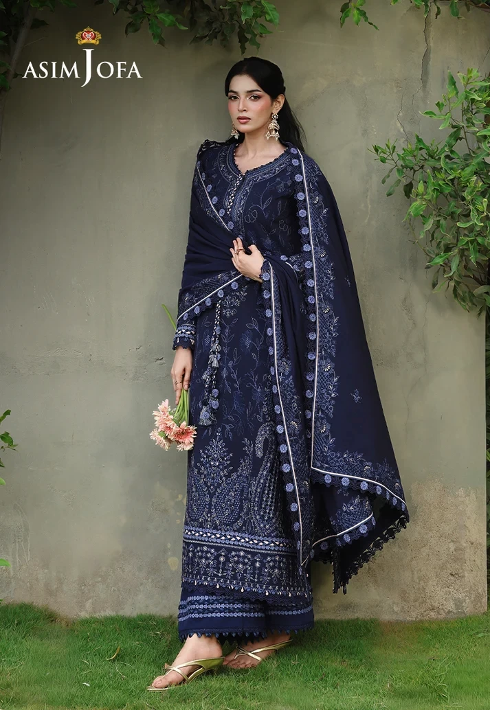 AJULC-07 Embroidered Paper Cotton 3 Pcs