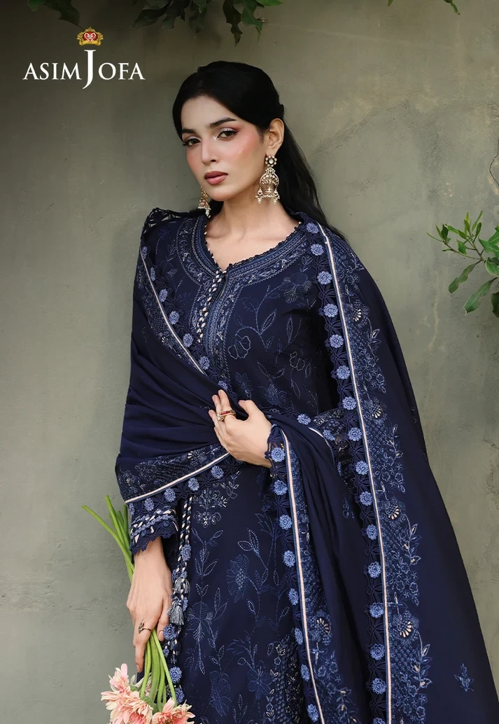 AJULC-07 Embroidered Paper Cotton 3 Pcs