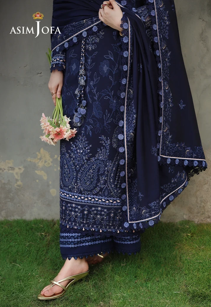 AJULC-07 Embroidered Paper Cotton 3 Pcs