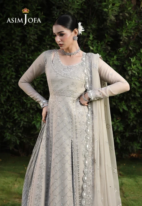 AJULC-08 Embroidered Chiffon 3 Pcs