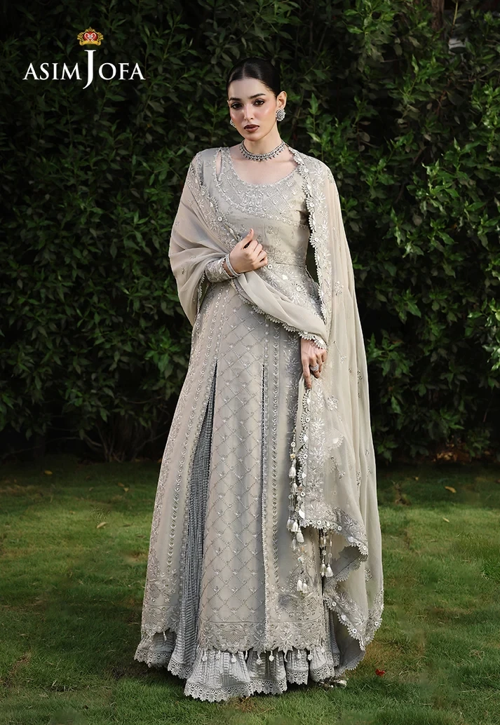 AJULC-08 Embroidered Chiffon 3 Pcs