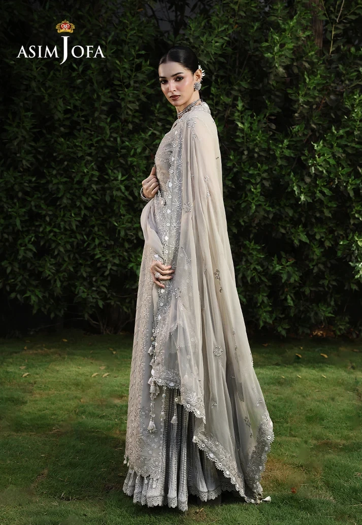 AJULC-08 Embroidered Chiffon 3 Pcs