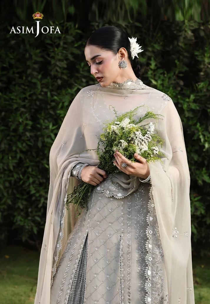 AJULC-08 Embroidered Chiffon 3 Pcs