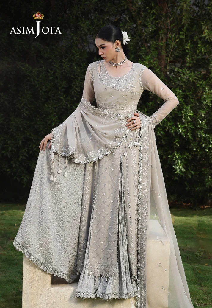 AJULC-08 Embroidered Chiffon 3 Pcs