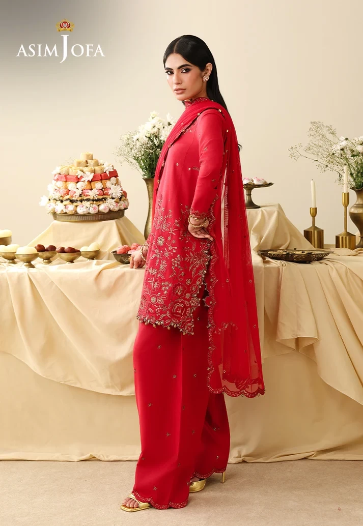 AJULIH-08 Embroidered Twisted Silk 3 Pcs