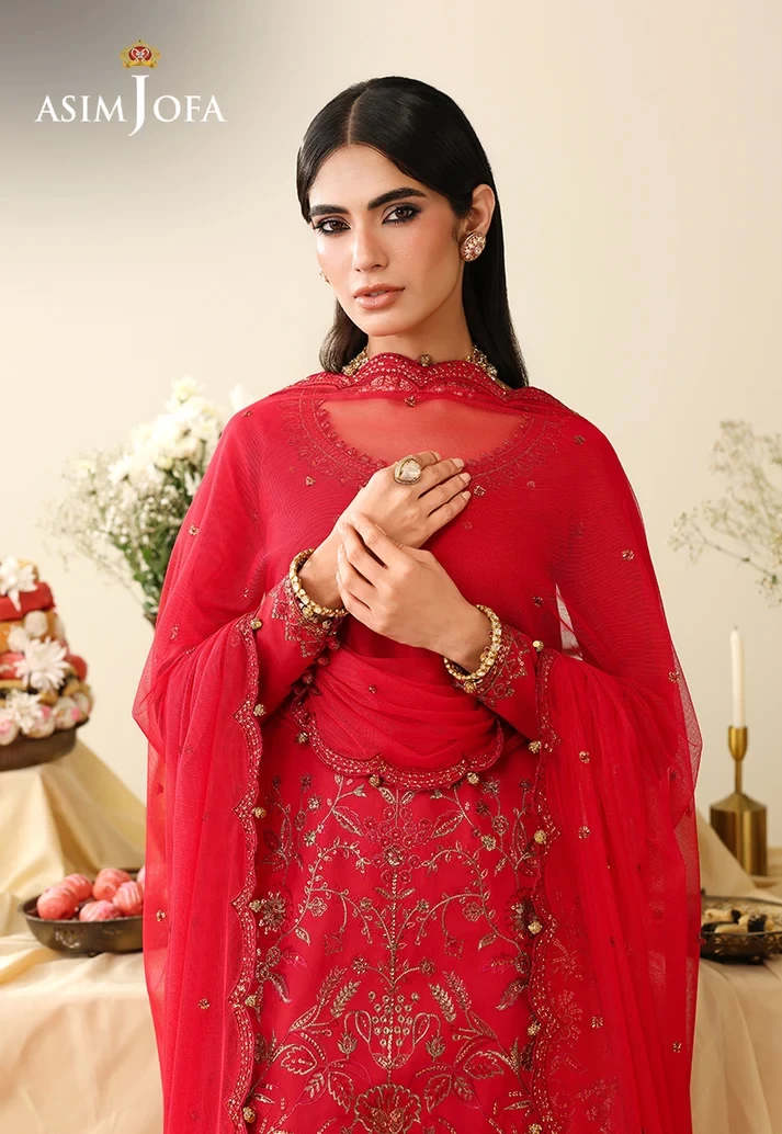 AJULIH-08 Embroidered Twisted Silk 3 Pcs