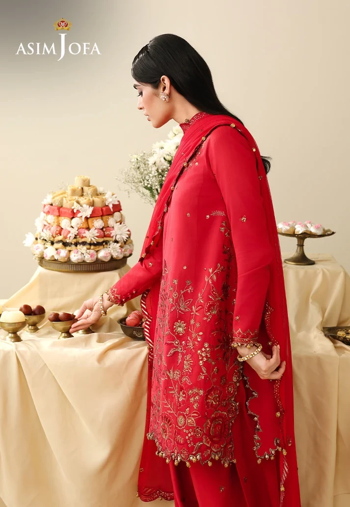 AJULIH-08 Embroidered Twisted Silk 3 Pcs