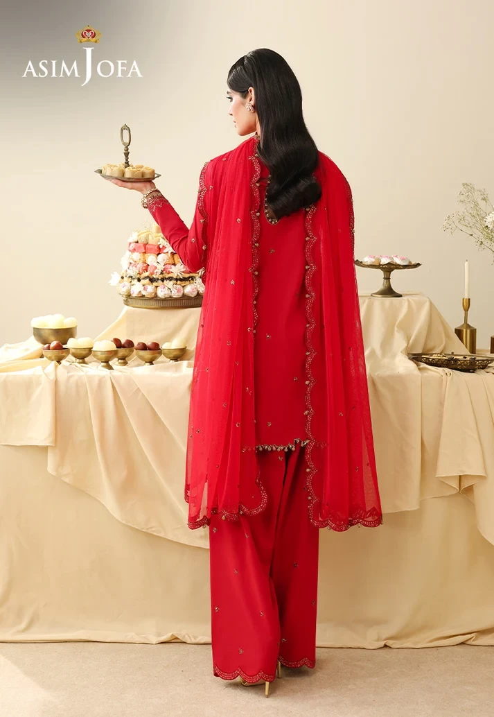 AJULIH-08 Embroidered Twisted Silk 3 Pcs