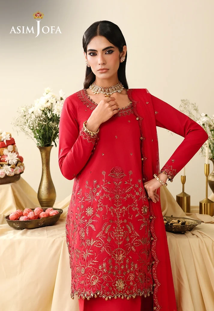 AJULIH-08 Embroidered Twisted Silk 3 Pcs