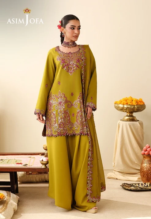 AJULIH-07 Embroidered Boski Silk 3 Pcs