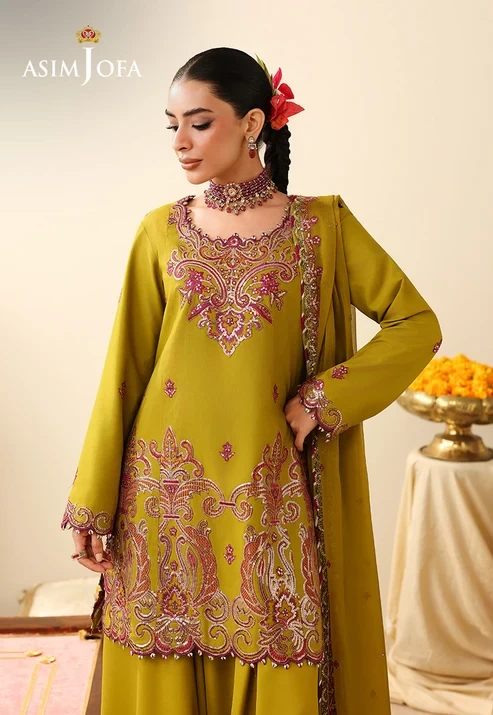 AJULIH-07 Embroidered Boski Silk 3 Pcs