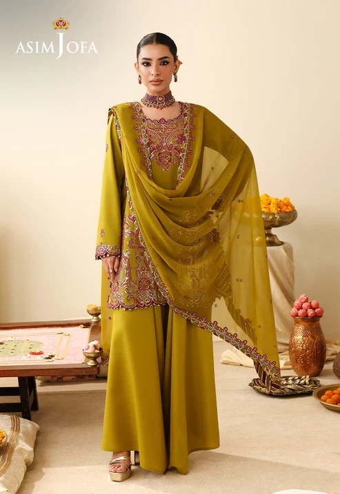 AJULIH-07 Embroidered Boski Silk 3 Pcs
