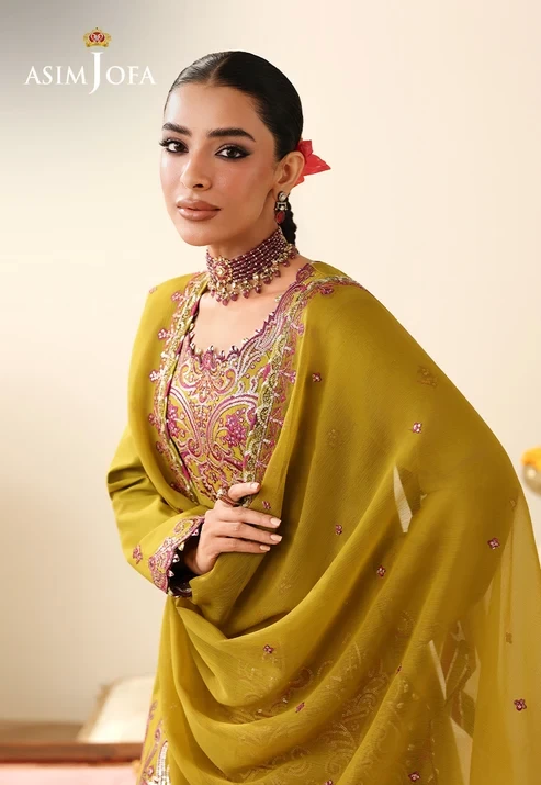 AJULIH-07 Embroidered Boski Silk 3 Pcs