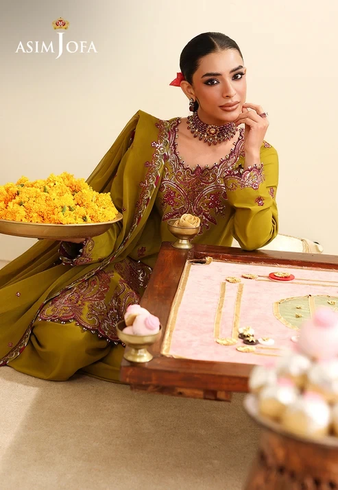 AJULIH-07 Embroidered Boski Silk 3 Pcs