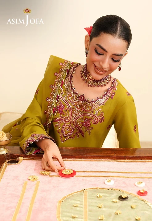 AJULIH-07 Embroidered Boski Silk 3 Pcs