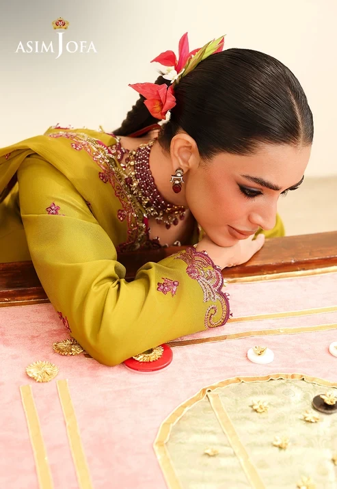 AJULIH-07 Embroidered Boski Silk 3 Pcs