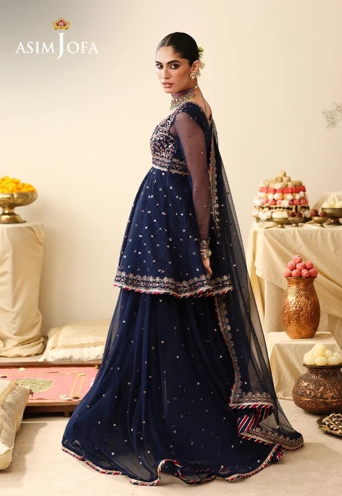 AJULIH-02 Embroidered Poly Net 3 Pcs