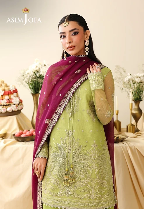 AJULIH-10 Embroidered Net 3 Pcs