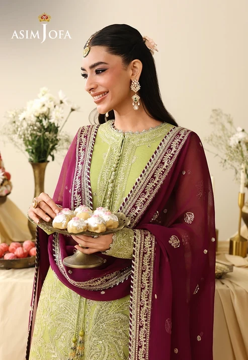AJULIH-10 Embroidered Net 3 Pcs