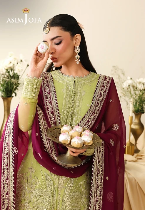 AJULIH-10 Embroidered Net 3 Pcs