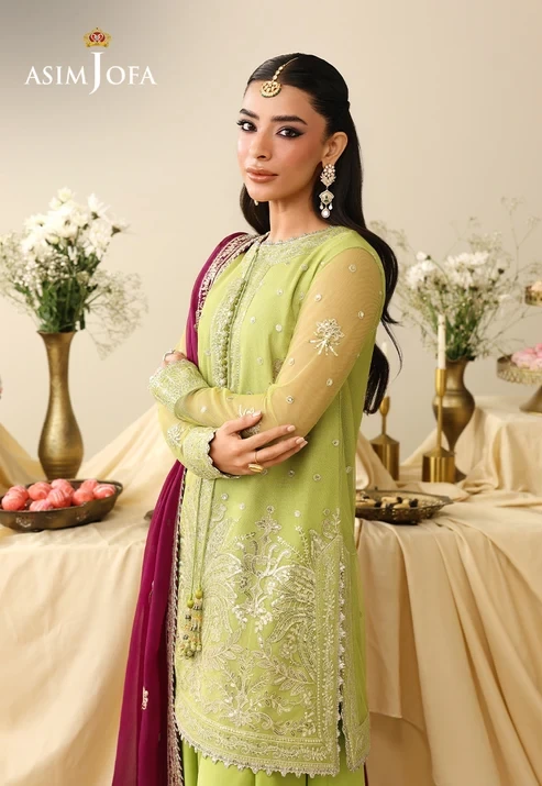 AJULIH-10 Embroidered Net 3 Pcs