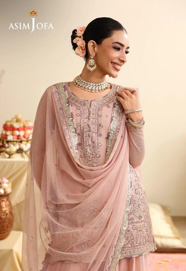 AJULIH-01 Embroidered Poly Net 3 Pcs