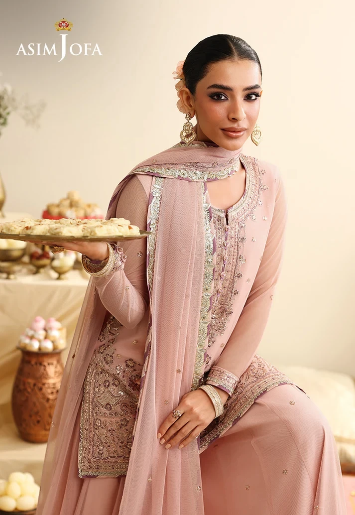 AJULIH-01 Embroidered Poly Net 3 Pcs