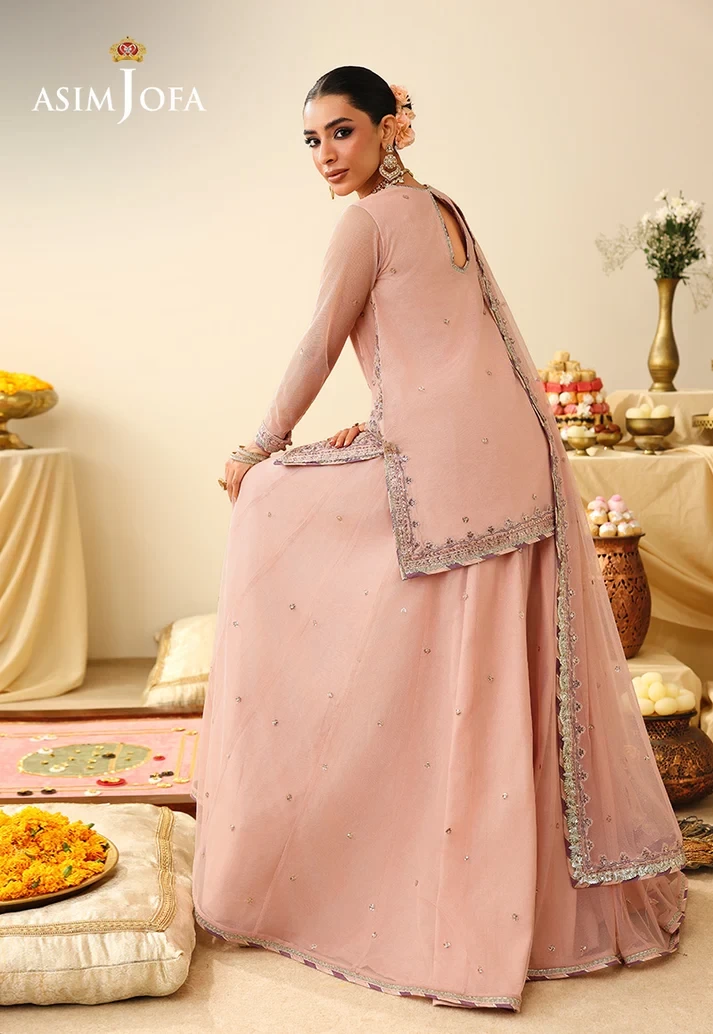 AJULIH-01 Embroidered Poly Net 3 Pcs