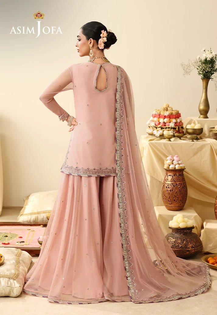 AJULIH-01 Embroidered Poly Net 3 Pcs