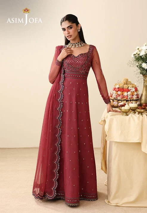 AJULIH-05 Embroidered Poly Net 3 Pcs