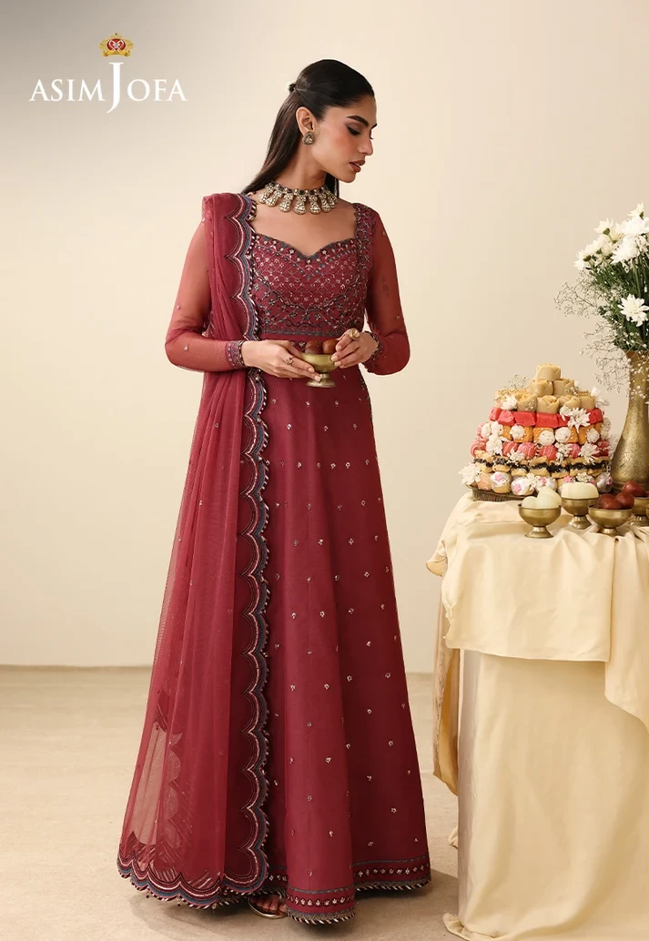 AJULIH-05 Embroidered Poly Net 3 Pcs